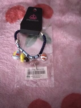 paparazzi Blue and Yellow Charm Bracelet - Beach Friends